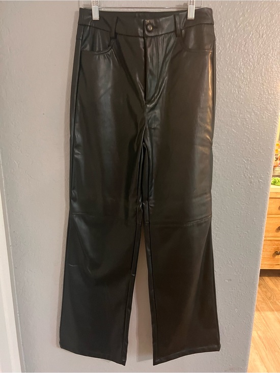 SHEIN Pants - SHEIN Black Faux Leather Wide-Leg Pants